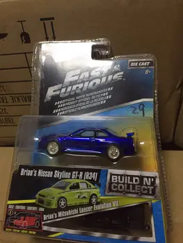 Ja da 1:64 Brian Niss yra GTR R34 lydinio žaislas automobilis žaislai vaikams diecast modelio automobilių Gimtadienio dovana