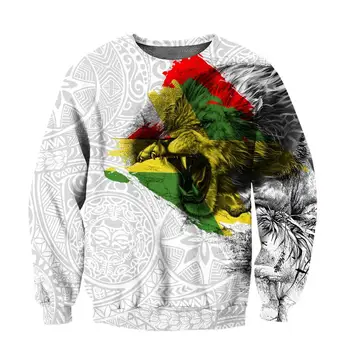Jamaika lion roar 3D Visi Per Atspausdintas Mens hoodies Harajuku Streetwear Mados Hoodie Unisex Striukę, sportinius kostiumus ir kostiumus bėgiojimui Lašas laivybos