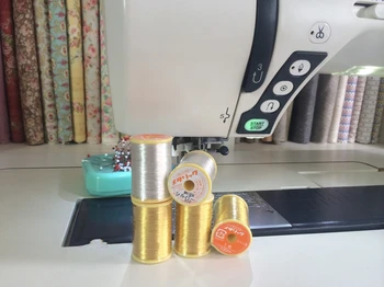 Janpan FUJIX aukso ir sidabro gija skirta siuvimo Mašina arba rankomis siuvimo kryželiu Dekoratyvinės linijos, kad 1=1 ritininis