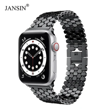 JANSIN nuorodą Nerūdijančio Plieno Dirželis apple watch band 42mm/38mm/40/44mm SE apyrankę žiūrėti juostos iwatch juostų serijos 6 5 4 3