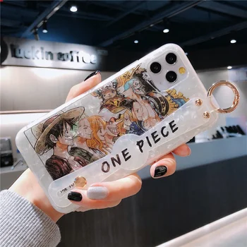 Japonija, Anime One Piece Luffy Nami Zoro Telefono dėklas skirtas iphone 11 Pro X Xs Max XR 7 8 Plius SE2 Korpuso modelis apyrankė Minkštas Viršelis