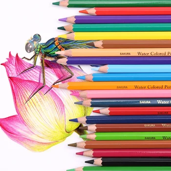 Japonija Sakura 24/36/48 spalva profesinės vandenyje tirpus spalvų pieštukų rinkinį XPY studentų tapybos spalvos pieštuku