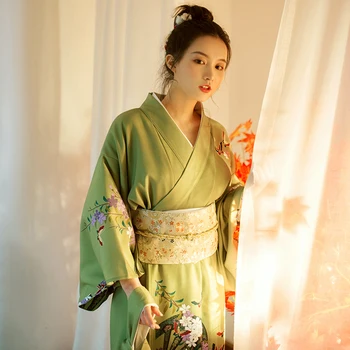 Japonijos tradicinių kimono Su Obi Moteris imtis foto suknelė cosplay moterų yukata moterų haori Japonijos geiša kostiumas obi kimonos