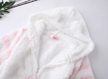 Japonijos Žiemą Moterys Onesie Pižama Kawaii Katė Gražių Ausų Long Sleeve Pink Vientisas Sleepwear Moterų Atsitiktinis Mielas Homewear Mergina
