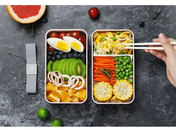 Japoniško stiliaus Priešpiečių Dėžutė ekologinio Draugiškas Maisto Bakas Šildomas Mikrobangų Pietūs Lauke, Vaikų Sveikatos Bento Dėžutės Sandarus Lunchboxs
