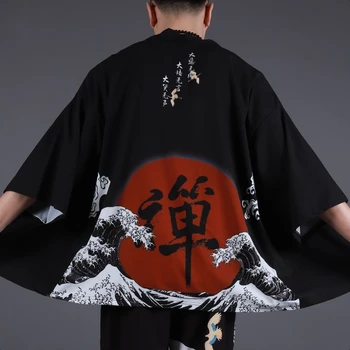 Japonų Kimono Megztinis Vyrams Pavasarį Vyrų Yukata Vyrų Kimono Japonų Samurajus Drabužių, Tradicinių Atsitiktinis Japonų Drabužių