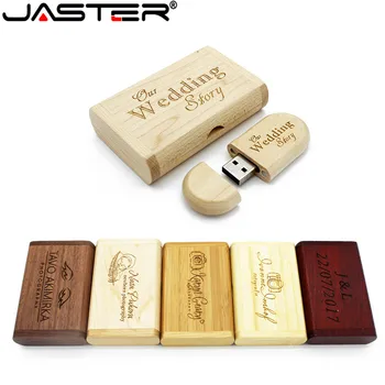 JASTER Nemokamai individualizuotas pritaikymas Medinis USB atmintukas pendrivesMaple usb+box 4GB 8GB 16GB 32GB 64GB memory stick dovana