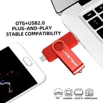JASTER Nuiflash OTG 2.0 USB flash diskas 128gb pen drive 64gb 32gb 16gb pendrive Išorės Saugojimo Dvigubai Naudoti Lazdas, Aukštos kokybės