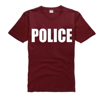 JAV POLICIJA Nauja, vyriški marškinėliai trumpomis Rankovėmis Marškinėlius Medvilnės T Shirts Vyras Drabužių Kietas Viršūnes Tees