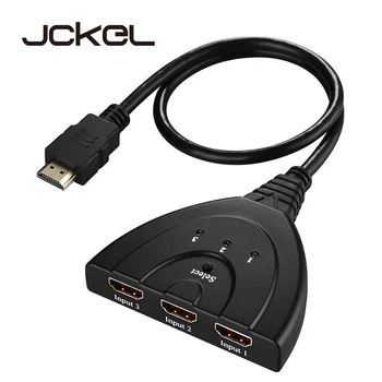 JCKEL Mini 3 Port HDMI Splitter Adapterio Kabelį 1.4 b 4K*2K 1080P HDMI Switcher Jungiklis 3 In 1 Out 3x1 Hub Langelį HDTV Xbox PS3, PS4