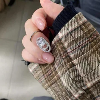 Jennifer ' s blizgučiai cirkonis atidarymo žiedas nagų apvalkalas iš chic minimalistinio dizaineris kalnų krištolas piršto žiedą