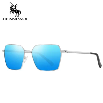 JIFANPAUL Poliarizuota aikštė akiniai nuo saulės vyrų klasikinis vairavimo kelionės unisex akiniai nuo saulės metalo rėmas markės dizaino apsauginiai akiniai vyras
