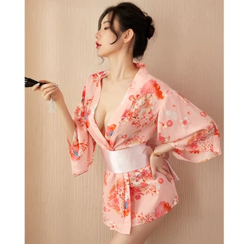 JIMIKO suaugusi moteris seksualus apatinis trikotažas peržiūros spausdinti kimono erotinis apatinis trikotažas pora sekso cosplay žaidimai sekso fantazijos vienodas apatiniai