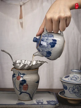 Jingdezhen grynas ranka-dažytos antikvariniai Qinghua porceliano arbatinukas Kinų keramikos retro kung fu arbatos rinkinys vieną puodą arbatinukas