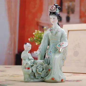 Jingdezhen Rankų Darbo Klasikinis Keramikos Grožio Porceliano Statulėlės Šachmatų Tapyba, Skulptūra Namų Svetainės Ornamentu Amatų Apdaila