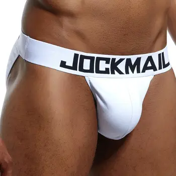 Jocmail 6pcs/Daug Seksualių Vyrų apatiniai Dėklas vyrų kelnės slysta bikini U išgaubti Gėjų apatiniai calzoncillos jockstrap vientisos baltos