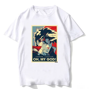 JoJo Keistų Nuotykių Derliaus Vyrams Manga T-shirt Harajuku Streetwear Medvilnės Camisetas Hombre Vyrų Vaporwave Japonijos Anime Marškinėliai 2