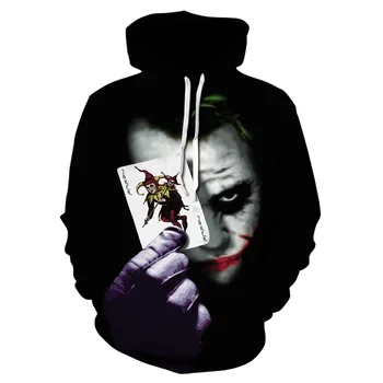 Joker Anime Palaidinukė Hoodie Dark Knight Cosplay Komiksų Klounas Kostiumai, Striukės, Paltai Vyrams ir Moterims