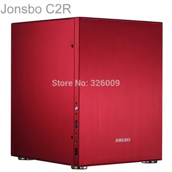 Jonsbo C2R C2 Raudona, HTPC Mini ITX kompiuterio korpuso aliuminio, paramos 3.5