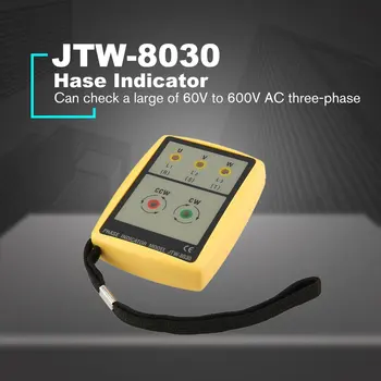 JTW JTW-8030 Nešiojamų 3 Fazių Seka Metrų Multimetras Buvimas Sukimosi Testeris Fazės Indikatorius Detektorius Metrų LED garsinis signalas