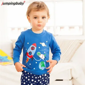 Jumpingbaby 2019 Berniukų Pižama Vaikams Drabužių Pyjama Enfant Pajama Nustatyti Berniuko, Pižamą Pijamas Conjunto Infantil Bamblys Naujas Pjs
