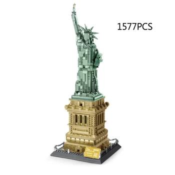 Jungtinių valstijų niujorko Laisvės Statula building block visame pasaulyje žinomų architektūros MODELIS plytų švietimo žaislų kolekcija