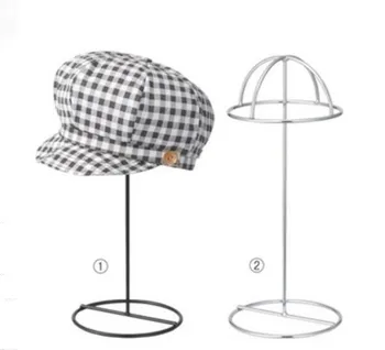 Juoda/Balta Skrybėlę display rack metalo piko bžūp stendas kibiro kepurę šiaudų skrybėlę sunhat lentynos laikiklis perukas hairpiece stalčiuko