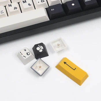 Juoda Ir Balta Japonų minimalistinės Klavišą Caps PBT Penkių Pusių Dažų Subbed Keycap Už MX Jungiklis Mechaninė Klaviatūra Vyšnių Profilis