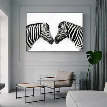 Juoda ir Balta Linija Gyvūnų Drobės Paveikslai Abstraktūs Zebra Plakatai ir Spausdina Sienos Meno Nuotrauką Kambarį Namo Apdaila