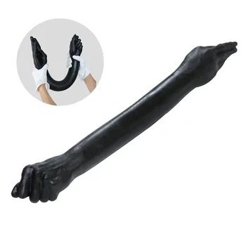 Juodas didžiulis dvivietis kumščiu dildo super long arm-oji G taško varpos dangos moterų masturbacija masažas sekso žaislai suaugusiųjų sekso žaislai