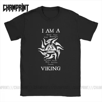 Juokinga, aš Esu Viking T-Marškinėliai Vyrams Crewneck Medvilnės T Shirts Odin Valhalla Vikingai Trumpas Rankovės Tees Naują Atvykimo Drabužiai
