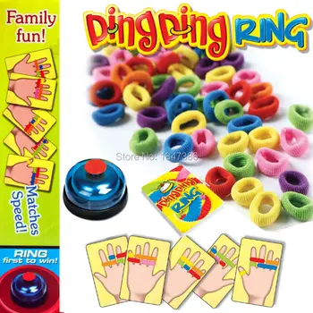 Juokinga Iššūkis Ring Ding Žaislas, Šeimai Šalis Žaidimai Puikių Praktinių Dalykėlių 2-6 žaidėjų su 24 picture kortelės 60 Plaukų Bell 1