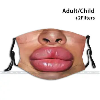Juokinga Šypsosi Didelis Lūpų Facemask Custom Design Suaugusiųjų Vaikų Apsaugos Nuo Dulkių Filtras Diy Mielas Spausdinti Skalbti Kaukė Didelis