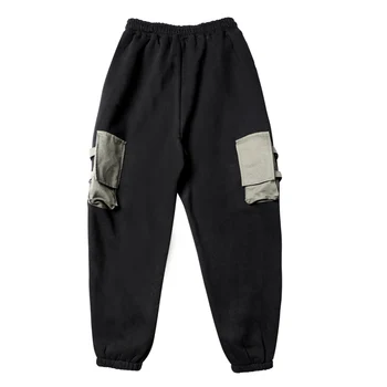 Juostelės Multi Kišenės Krovinių Kelnės Vyrams Harajuku Atsitiktinis Kelio Kelnių Hip-Hop Streetwear Techwear Kelnes Poilsiu Vyrai