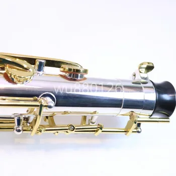 Jupiteris JTS-1100SG Prekės Bb Tenoras Saksofonas Žalvario, Sidabro Padengtą Kūną Aukso Lako Klavišą B Butas Sax Priemonė Su Drobė Atveju