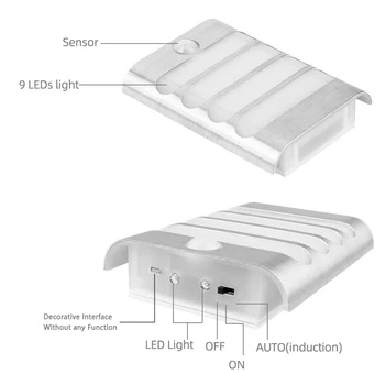 Jutiklis Nakties Šviesos diodų (LED baterija veikia Belaidis PIR Infraraudonųjų spindulių Judesio Jutiklis Sienos Lempa Auto On/Off Prieškambario Prieigos Laiptai