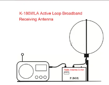 K-180WLA Active Linijos Plačiajuosčio ryšio imtuvo Anteną 0,1 MHz-180MHz 20dB SDR FM radijo antena LINIJOS mažos kilpos HF antena