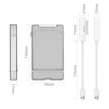 K104 2.5 colių HDD Atveju, USB 3.0 prie SATA HDD SSD Mobile Kietasis Diskas Atveju 5Gbps Didelės Spartos 3TB Mobiliųjų Talpyklų Atveju Langelis