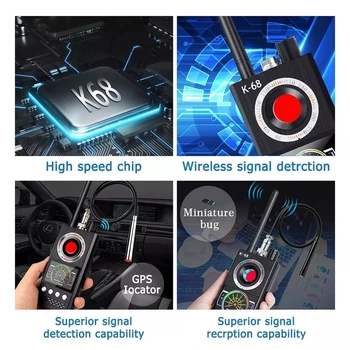 K18 Multi-funkcija Anti Detektorius Klaidą Mini Garso SPY-Camera GSM Finder GPS Signalo Objektyvas RF Locator Tracker Aptikti Belaidę Kamerą