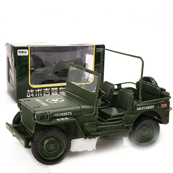 KAIDIWEI 1:18 Taktinis Karinis Modelis Visureigių Senojo Pasaulio Karo Willis Karinių Transporto priemonių Lydinio Automobilio Modelį Vaikams Taktinis Jeep Žaislas