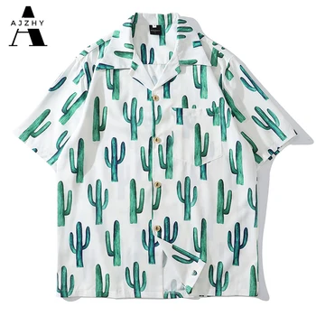 Kaktusas Spausdinti Trumpas Rankovės Havajų Marškinėliai Vasaros Harajuku Marškinėliai Vyrams 