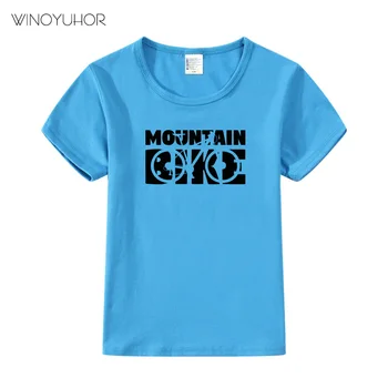 Kalnų Dviratis Atspausdintas T-shirt Vaikų Vasaros Trumpas Rankovės Marškinėliai Kūdikių Berniukų, Mergaičių Viršūnes, Juokinga, Cool Kids Tee Streetwear