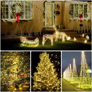 Kalėdos Lauko kalėdų šviesos led styginių šviesos 300M/100M/10M Luces Decoracion atostogų pasakų šviesos eglutės girliandas ES/JAV/jungtinė karalystė/AS Plug