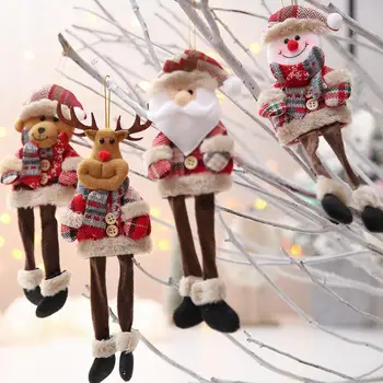 Kalėdų Ažūriniai Audiniai Kojos Kabo Pakabukas Lėlės/XMAS Dekoras/Vaikų Dovana/Festives Atmosferą Arenoje Apdailos Reikmenys