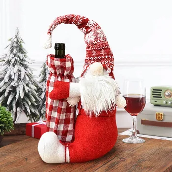 Kalėdų Beveidis Vyno Butelio Dangtelį Linksmų Kalėdų Dekoracija Namuose Navidad Noel Kalėdų Dovanos Cristmas Ornamentu Naujųjų Metų 2021
