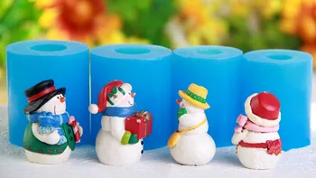 Kalėdų dizaino apdailos 3D pelėsių Silikono Formos Šokolado Pelėsių Sniego mielas Santa Claus muilo priėmimo silikagelio žvakių liejimo formos