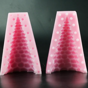Kalėdų Eglutė Silikono Žvakių Liejimo Didelis Dydis 3D Pušies Formos Rankų darbo Muilas Formavimo Pelėsių