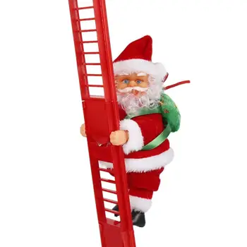 Kalėdų Elektros Santa Claus Laipiojimo Laiptais Lėlės Muzikos Kūrybos Kalėdų Dekoro Vaikas Žaislą Dovanų prabangus veido išraiška žaislas