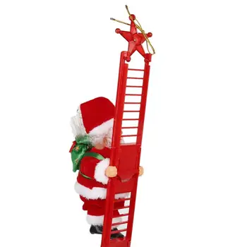 Kalėdų Elektros Santa Claus Laipiojimo Laiptais Lėlės Muzikos Kūrybos Kalėdų Dekoro Vaikas Žaislą Dovanų prabangus veido išraiška žaislas