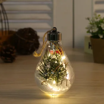 Kalėdų LED Skaidrus Kamuolys Kalėdų Medžio Apdaila Pakabukas Plastikinis Kamuolys Lemputės Sodo Kalėdų Dekoro Lauko Nemokamai